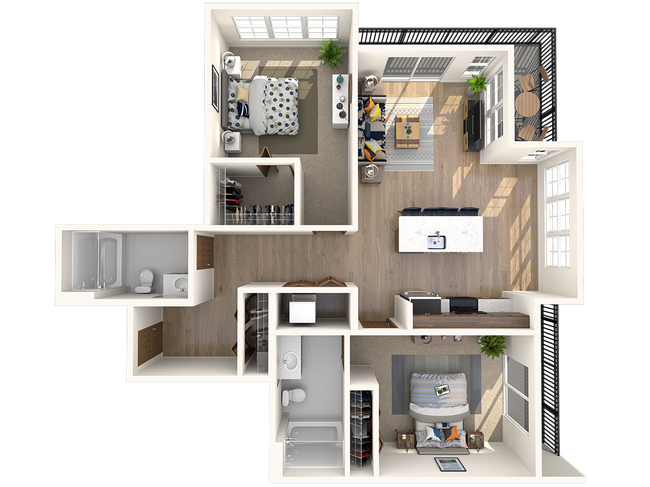 Two Bedroom, Two Bath 429 floor plan